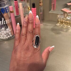 Silver Ring with Black Stone